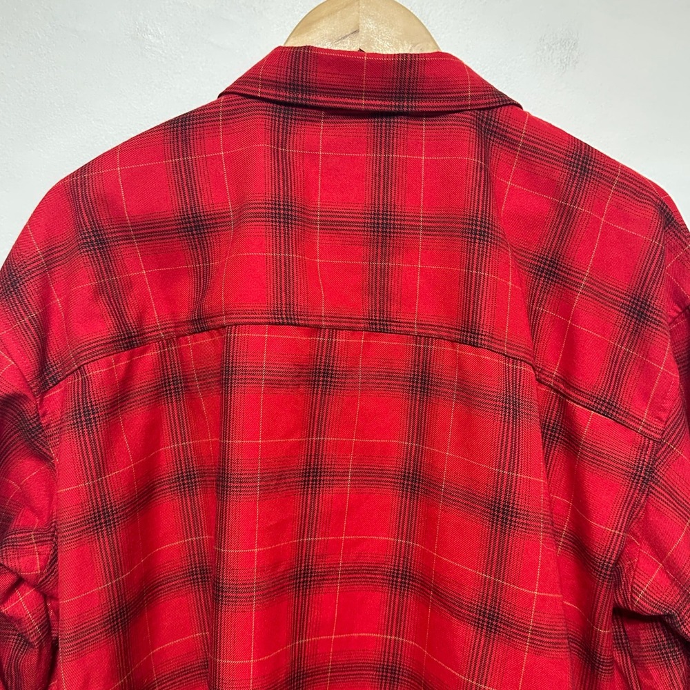 Dixxon Flannel Co The Loveless Womens 2X Red Plaid Cropped Button Up Shirt 90s - Picture 9 of 12